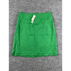 Talbots Skirt Womens 2P Green Wool Flannel Pencil Knee Length Lined Stretch Work